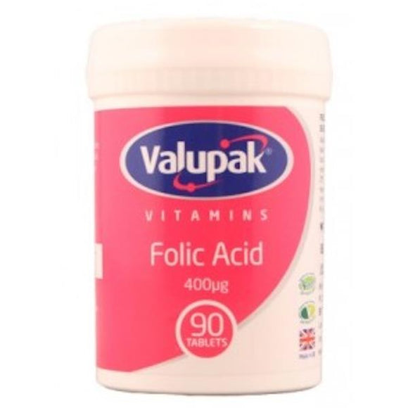 Valupak Vitamins Folic Acid 400ug 90 Tablets