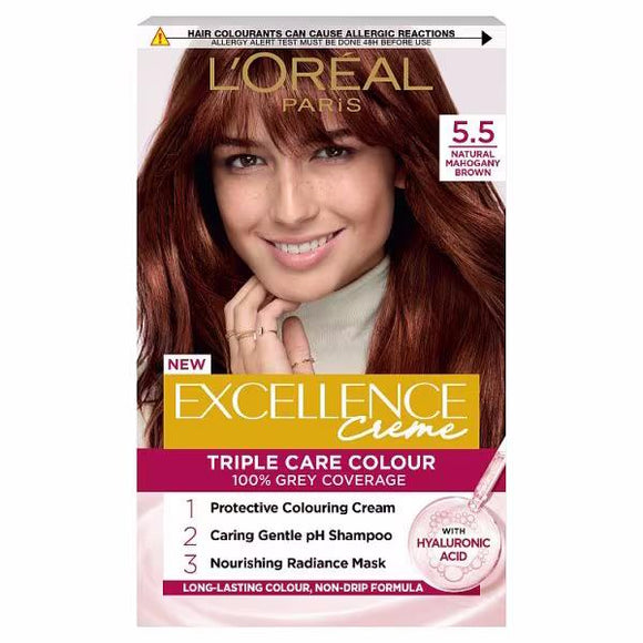 L'Oreal Excellence Creme Triple Care Colour 5.5 Natural Mahogany Brown