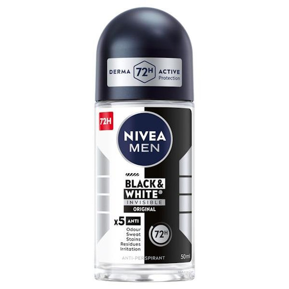 Nivea Men Black & White Invisible Original Anti-Perspirant Roll On 50ml