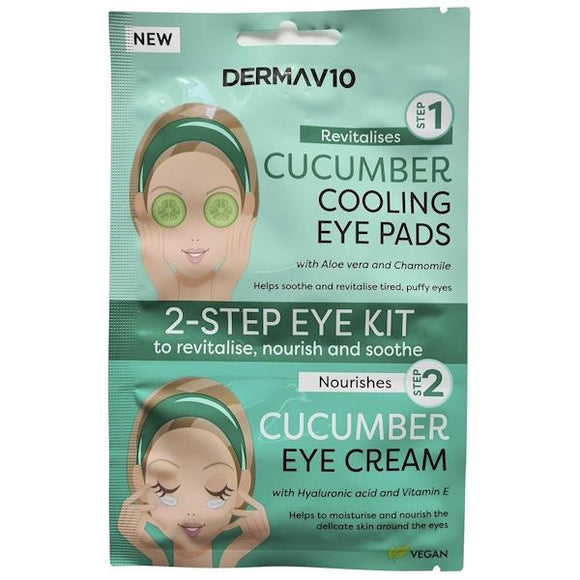 Derma V10 Cucumber Cooling Eye Pads 2-Step Eye Kit
