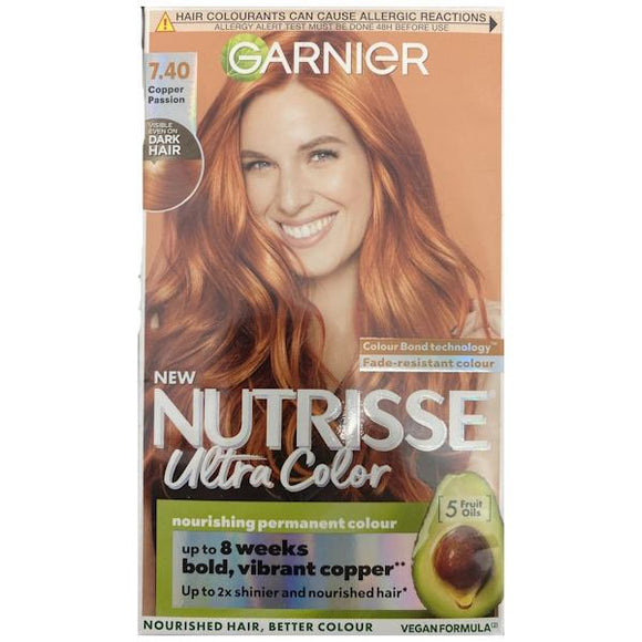 Garnier Nutrisse Ultra Color Permanent Colour 7.40 Copper Passion