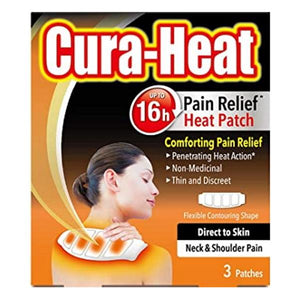Cura-Heat Pain Relief Direct To Skin Neck & Shoulder 3 Patches