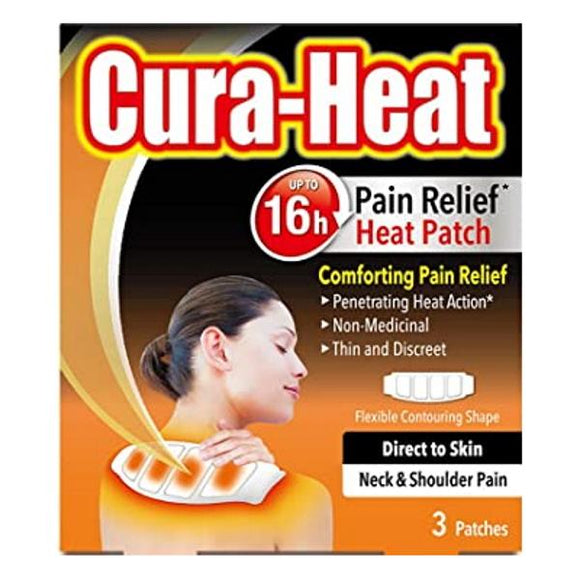 Cura-Heat Pain Relief Direct To Skin Neck & Shoulder 3 Patches