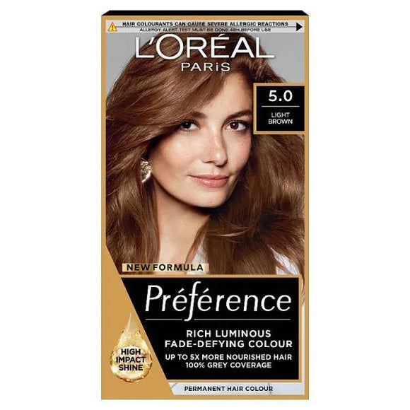 L'Oreal Preference Permanent Colour 5.0 Bruges Light Brown