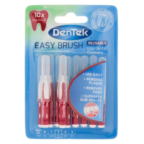 Dentek Easy Brush Reusable Interdental Cleaners Size 2 Pack of 10