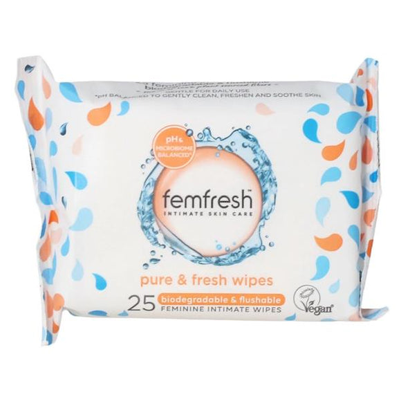 Femfresh Pure & Fresh Wipes 25 Feminine Intimate Wipes