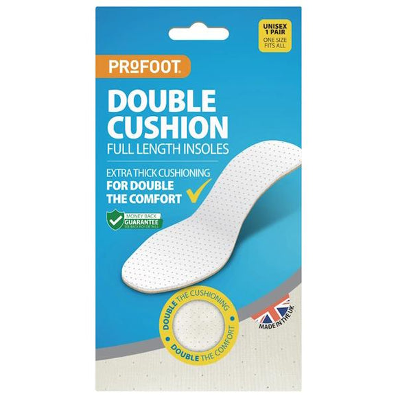 Profoot Double Cushion Full Length Insoles Unisex One Pair