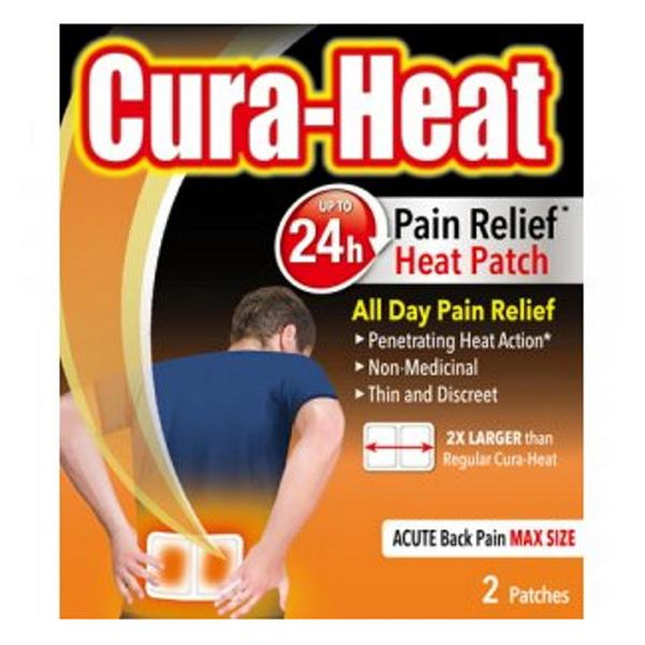 Cura-Heat Heat Patch Direct To Skin Acute Back Pain Max Size 2 Patches