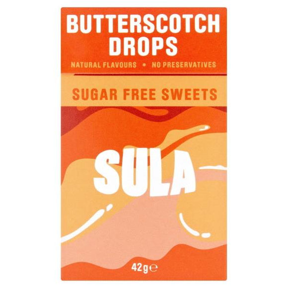 Sula Butterscotch Drops Sugar Free Sweets 42g
