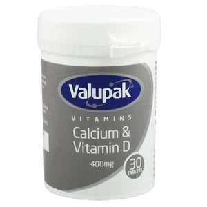 Valupak Vitamins Calcium & Vitamin D 400mg 30 Tablets