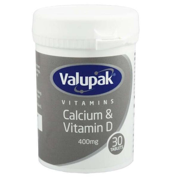 Valupak Vitamins Calcium & Vitamin D 400mg 30 Tablets