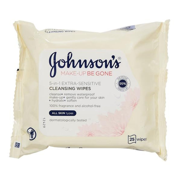 Johnson's Make-Up Be Gone 5in1 Extra Sensitive 25 Cleansing Wipes