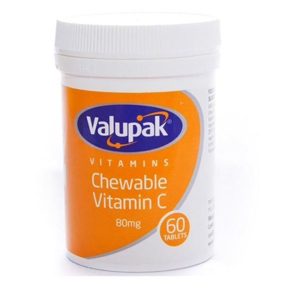 Valupak Vitamins Chewable Vitamin C 80mg 60 Tablets