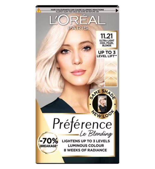 L'Oreal Preference Permanent Colour 11.21 Moscow Ultra-Light Cool Pearl Blonde