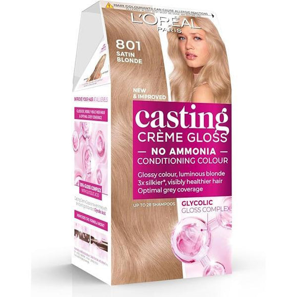 L'Oreal Casting Creme Gloss Semi-Permanent Hair Colour 801 Satin Blonde