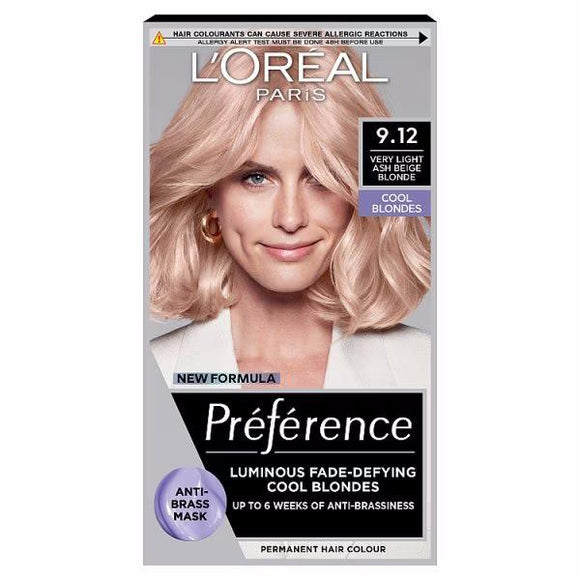 L'Oreal Preference Permanent Colour 9.12 Siberia Very Light Ash Beige Blonde