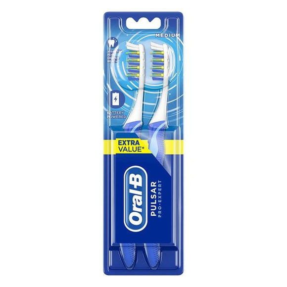 Oral-B Pulsar Pro-Expert Medium Toothbrush Twin Pack Colours Vary