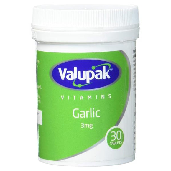 Valupak Vitamins Garlic 3mg 30 Tablets