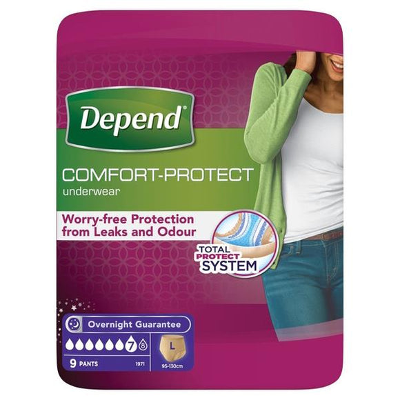 Depend Comfort Protect Underwear For Women L 9 Pants