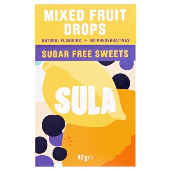 Sula Mixed Fruit Drops Sugar Free Sweets 42g