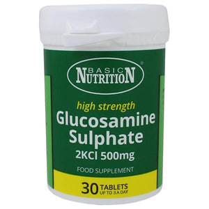 Basic Nutrition High Strength Glucosamine Sulphate 2KCI 500mg 30 Tablets