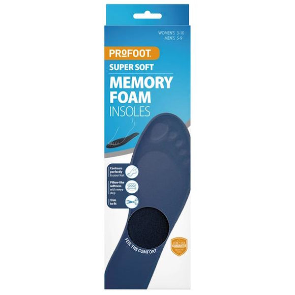 Profoot Memory Foam Insoles Unisex 1 Pair