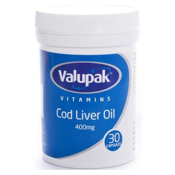 Valupak Supplements Cod Liver Oil 400mg 30 Capsules