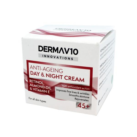 Derma V10 Innovations Anti-Ageing Day & Night Cream Retinol 45+ 50ml