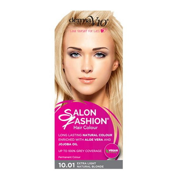 Derma V10 Salon Fashion Permanent Hair Colour 10.01 Extra Light Natural Blonde