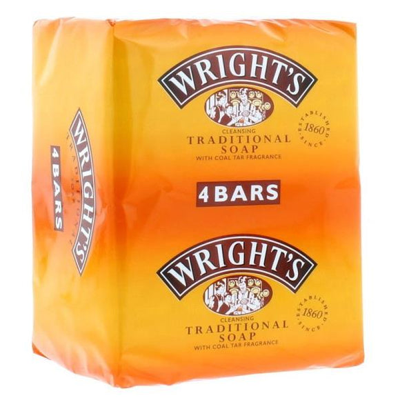Wright's Traditional Soap with Coal Tar Fragrance 100g 4 Bars