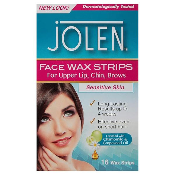Jolen Face Wax Strips 16 Wax Strips