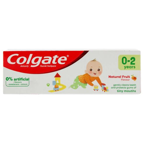 Colgate Kids Toothpaste 0-2 Years Natural Fruit Flavour 50ml