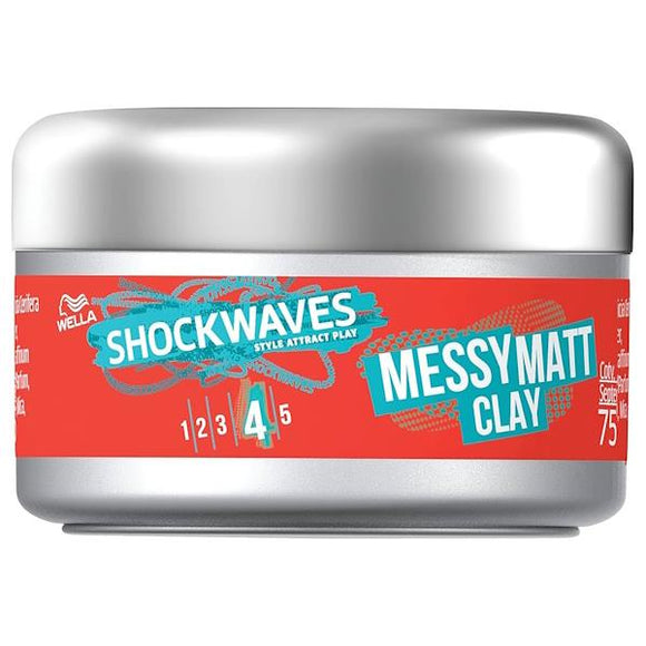 Wella Shockwaves Messy Matt Clay 75ml