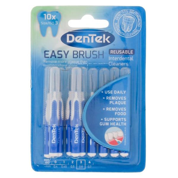 Dentek Easy Brush Reusable Interdental Cleaners Size 3 Pack of 10