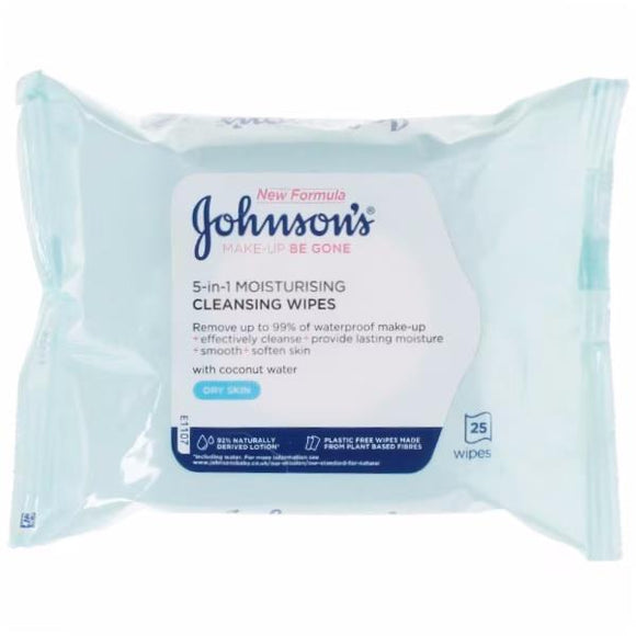 Johnson's Make-Up Be Gone 5in1 Moisturising 25 Cleansing Wipes