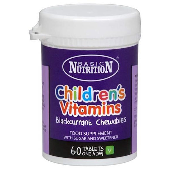Basic Nutrition Children's Vitamins Blackcurrant Chewable 60 Tablets
