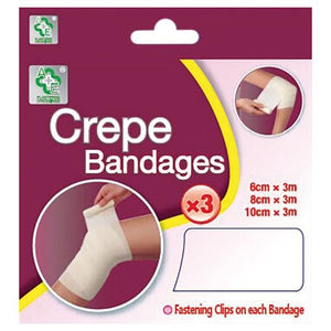 A&E Crepe Bandages 3 Pack