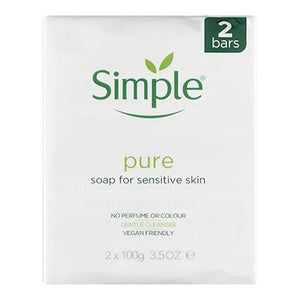 Simple Pure Soap For Sensitive Skin 2 x 100g Bars