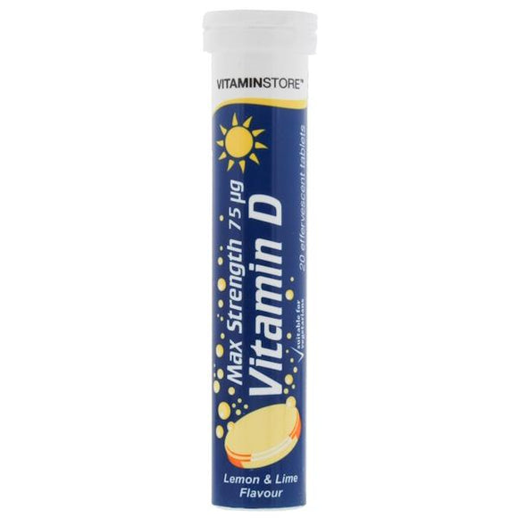 Vitamin Store Vitamin D 75ug 20 Lemon & Lime Effervescent Tablets