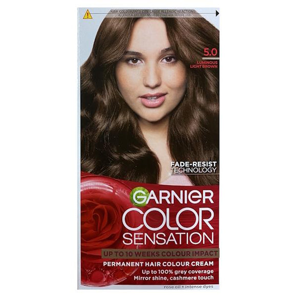 Garnier Color Sensation Intense Permanent Colour Cream 5.0 Luminous Light Brown