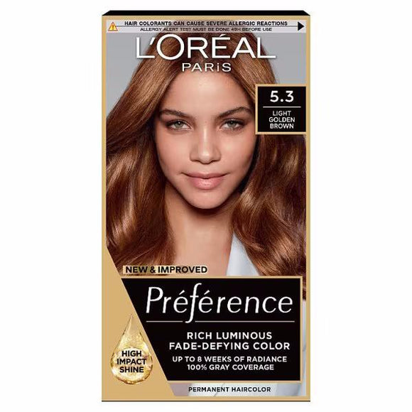 L'Oreal Preference Permanent Colour 5.3 Virginia Light Golden Brown