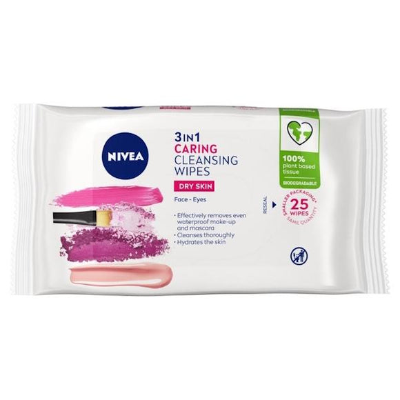 Nivea 3in1 Caring Cleansing Wipes 25 Wipes