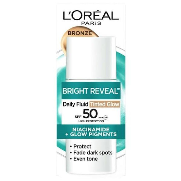 L'Oreal Bright Reveal Daily Fluid Tinted Glow SPF50 Bronze 50ml