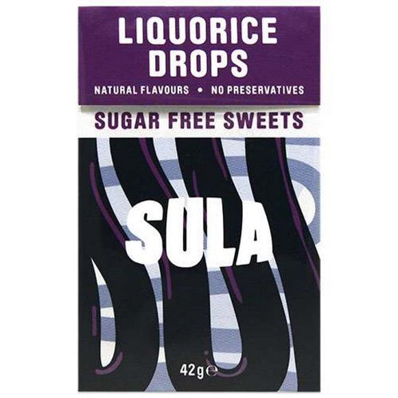 Sula Liquorice Drops Sugar Free Sweets 42g