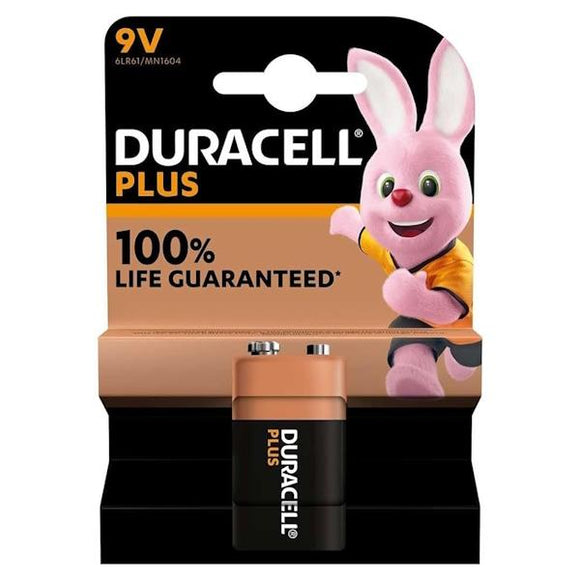 Duracell Plus Alkaline Batteries 9V 1 Pack