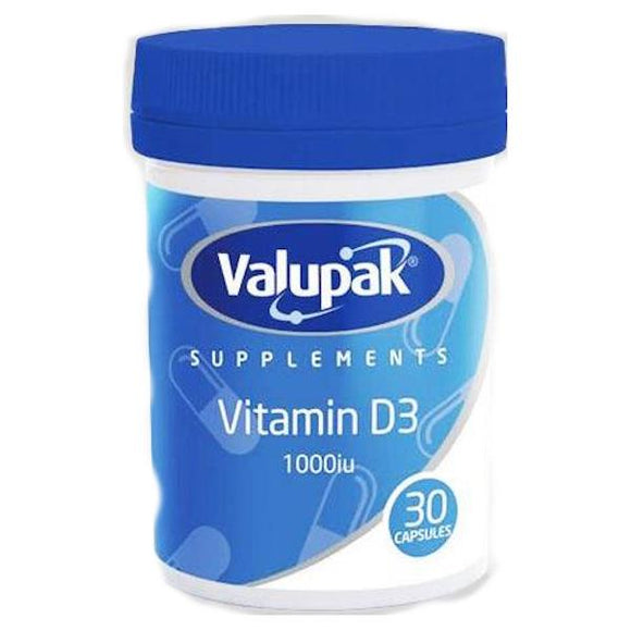 Valupak Vitamins Vitamin D3 1000iu 30 Capsules