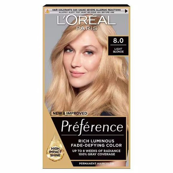 L'Oreal Preference Permanent Colour 8 California Light Blonde