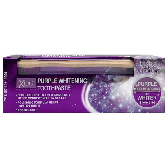 XOC Purple Whitening Toothpaste 100ml + Toothbrush