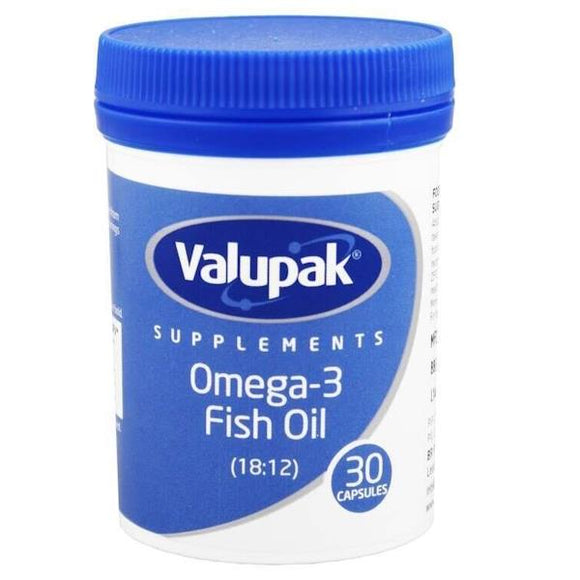 Valupak Supplements Omega-3 Fish Oil Oil 1000mg 30 Capsules