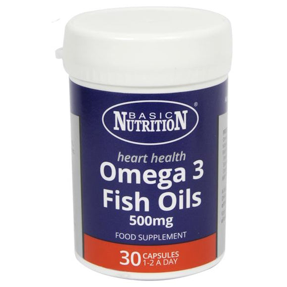 Basic Nutrition Omega 3 Fish Oils 500mg 30 Capsules